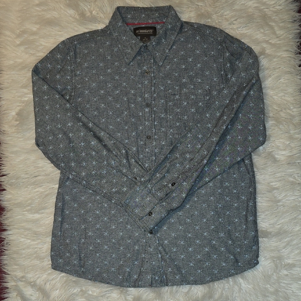 ☠️Men's Gray Skull Pattern Shirt